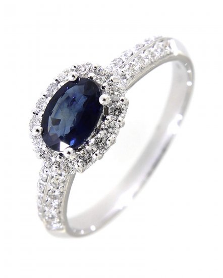 OVAL SAPPHIRE DIAMOND RING (TR2879)